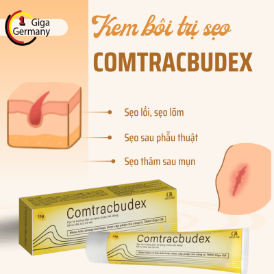 Kem sẹo Comtracbudex hỗ trợ làm mờ sẹo lỗi, lõm, sẹo sau phẫu thuật