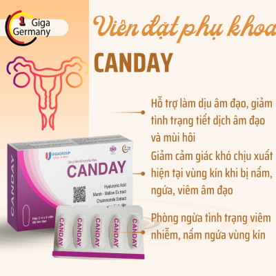 Viên đặt hỗ trợ phụ khoa CANDAY hỗ trợ viêm nhiễm, nấm ngứa, khử mùi phụ khoa