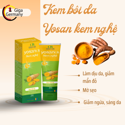 Kem bôi da Yosanob kem nghệ làm mát da khi bị muỗi, côn trùng cắn, giảm ngứa, mờ sẹo an toàn cho trẻ sơ sinh
