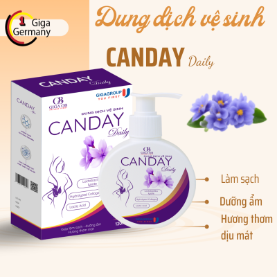 Dung Dịch Vệ Sinh Phụ Nữ CANDAY Hỗ Trợ Dưỡng Ẩm,Cân Bằng pH, Làm Sạch 120ml