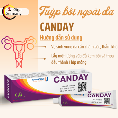 Kem bôi Canday giảm mẩn đỏ, ngứa, dưỡng ẩm, giảm mùi hôi cho da vùng kín tuýp 20g