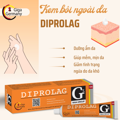 Kem bôi ngoài da DIPROLAG giúp da mềm mượt, giảm khô, làm mờ vết thâm