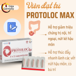 Viên đặt trĩ Protoloc Max - Hỗ trợ giảm đau rát, chảy máu do trĩ nội, trĩ ngoại và nứt kẽ hậu môn (Hộp 10 viên)